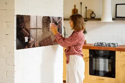 Magnetic board for chocolate bars