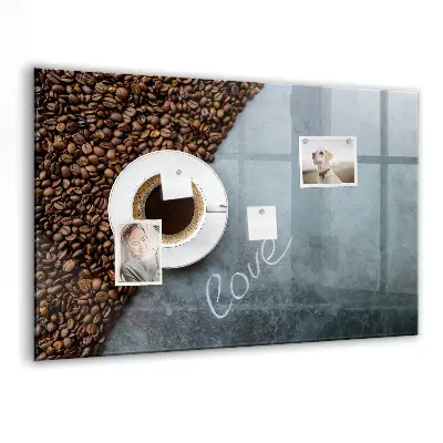 Magnetic wall board with A Cup of Coffee print