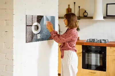 Magnetic wall board with A Cup of Coffee print