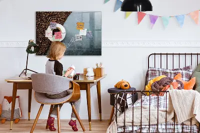 Magnetic wall board with A Cup of Coffee print