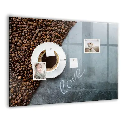 Magnetic wall board with A Cup of Coffee print