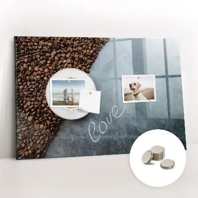 Magnetic wall board with A Cup of Coffee print