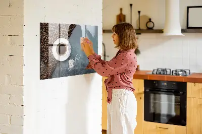 Magnetic wall board with A Cup of Coffee print