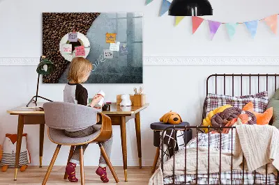 Magnetic wall board with A Cup of Coffee print