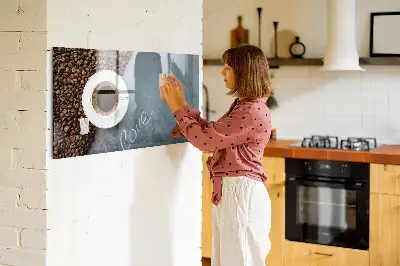 Magnetic wall board with A Cup of Coffee print