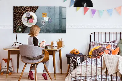 Magnetic wall board with A Cup of Coffee print