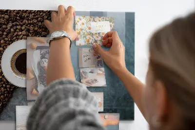 Magnetic wall board with A Cup of Coffee print