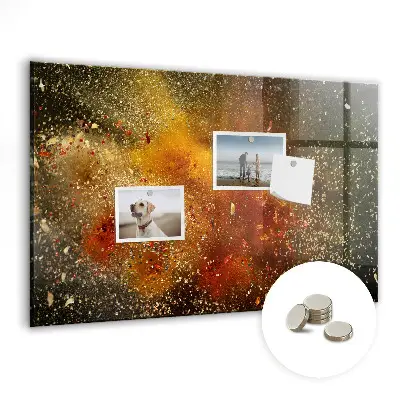Magnetic wall board with abstract spice design