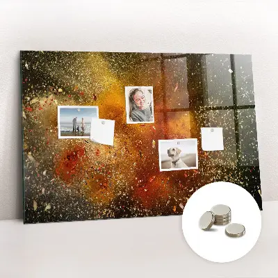 Magnetic wall board with abstract spice design