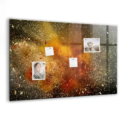 Magnetic wall board with abstract spice design