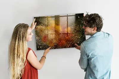Magnetic wall board with abstract spice design