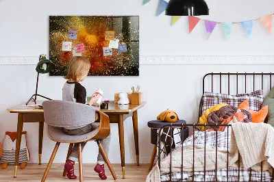 Magnetic wall board with abstract spice design