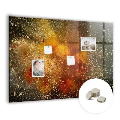 Magnetic wall board with abstract spice design