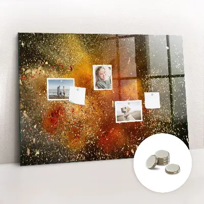 Magnetic wall board with abstract spice design