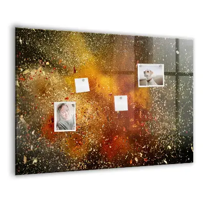 Magnetic wall board with abstract spice design