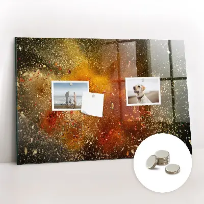 Magnetic wall board with abstract spice design