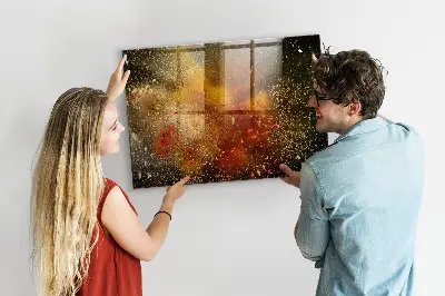 Magnetic wall board with abstract spice design