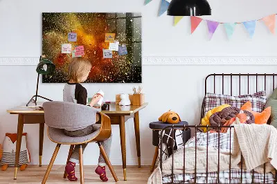 Magnetic wall board with abstract spice design