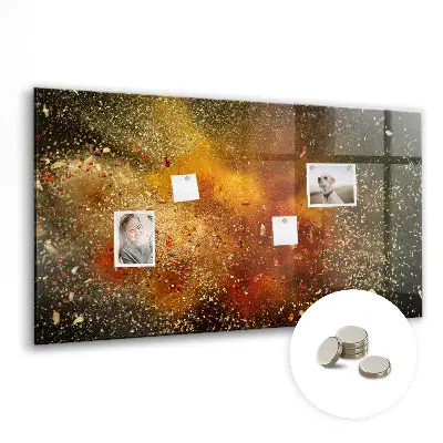 Magnetic wall board with abstract spice design