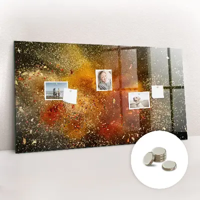 Magnetic wall board with abstract spice design