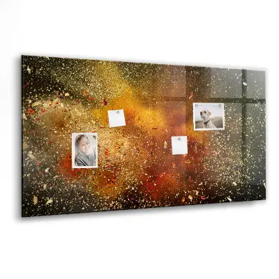 Magnetic wall board with abstract spice design