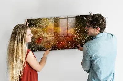 Magnetic wall board with abstract spice design