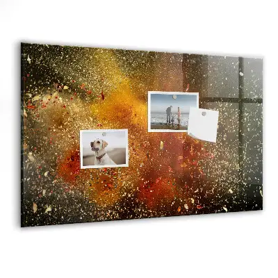 Magnetic wall board with abstract spice design