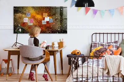 Magnetic wall board with abstract spice design