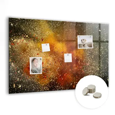 Magnetic wall board with abstract spice design