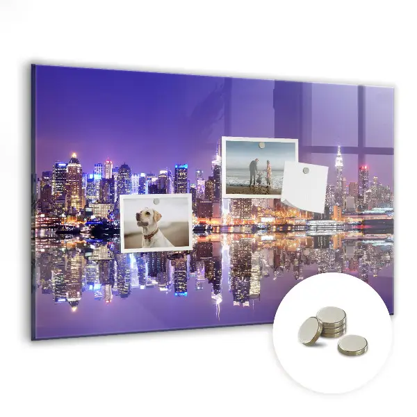 New York at Night Magnetic Wall Board