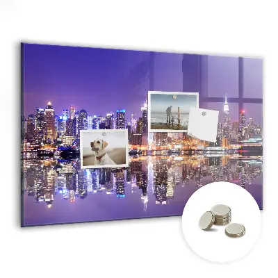 New York at Night Magnetic Wall Board