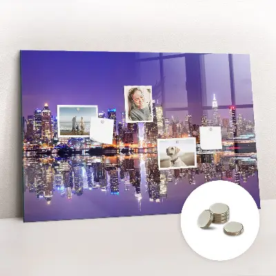 New York at Night Magnetic Wall Board