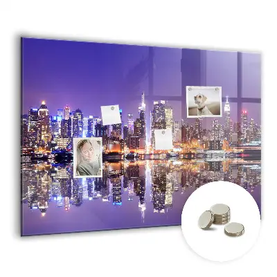 New York at Night Magnetic Wall Board