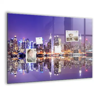 New York at Night Magnetic Wall Board