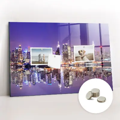 New York at Night Magnetic Wall Board