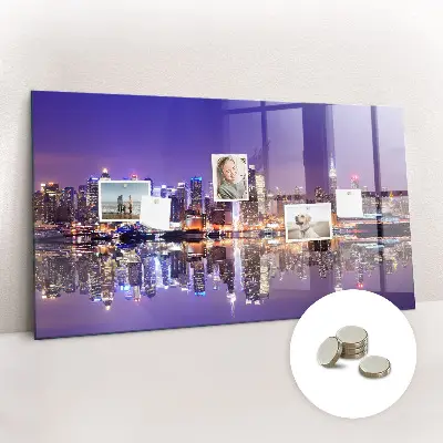 New York at Night Magnetic Wall Board