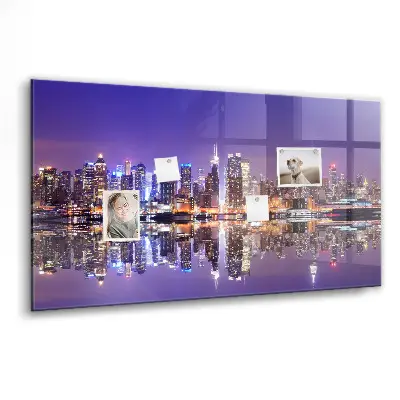 New York at Night Magnetic Wall Board