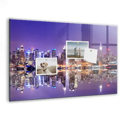 New York at Night Magnetic Wall Board