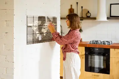 Magnetic Glass Dry Erase World Map Board