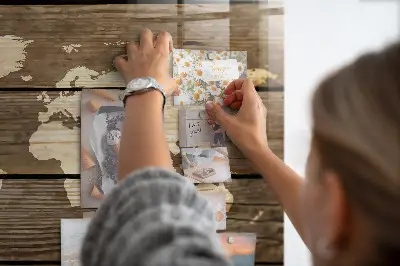 Magnetic Glass Dry Erase World Map Board