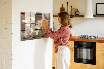 Magnetic Glass Dry Erase World Map Board