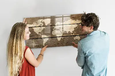 Magnetic Glass Dry Erase World Map Board