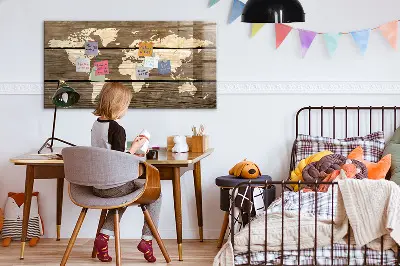 Magnetic Glass Dry Erase World Map Board