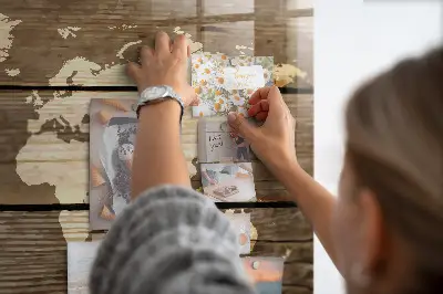 Magnetic Glass Dry Erase World Map Board