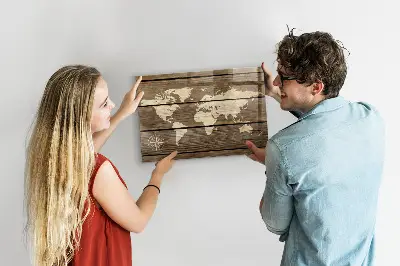 Magnetic Glass Dry Erase World Map Board