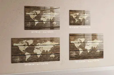 Magnetic Glass Dry Erase World Map Board