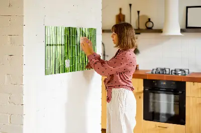 Magnetic glass dry erase board Bamboo wall