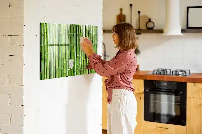 Magnetic glass dry erase board Bamboo wall