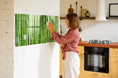Magnetic glass dry erase board Bamboo wall