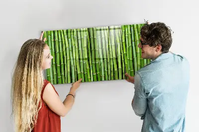 Magnetic glass dry erase board Bamboo wall
